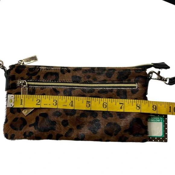Kelly & Katie Leopard Print Calf Hair Crossbody Bag Wristlet Clutch - Picture 7 of 12